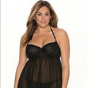 Black Lace Babydoll Lingerie- NWT